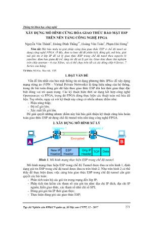 Xây dựng mô hình cứng hóa giao thức bảo mật ESP trên nền tảng công nghệ FPGA