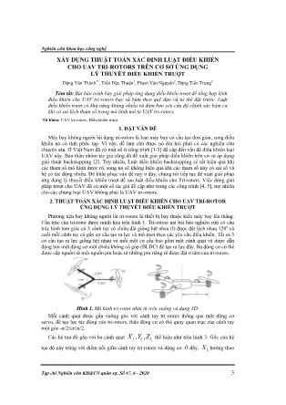 Xây dựng thuật toán xác định luật điều khiển cho UAV tri-rotors trên cơ sở ứng dụng lý thuyết điều khiển trượt