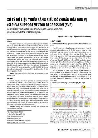 Xử lý dữ liệu thiếu bằng biểu đồ chuẩn hóa đơn vị (SLP) và support vector regression (SVR)