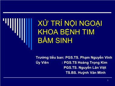 Xử trí nội ngoại khoa bệnh tim bẩm sinh - Phạm Nguyễn Vinh