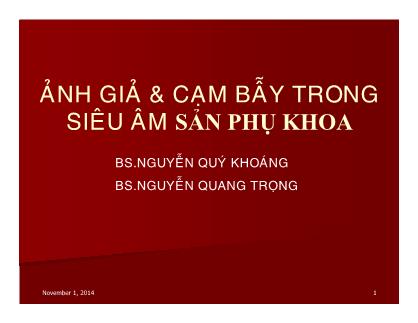 Ảnh giả & cạm bẫy trong siêu âm sản phụ khoa