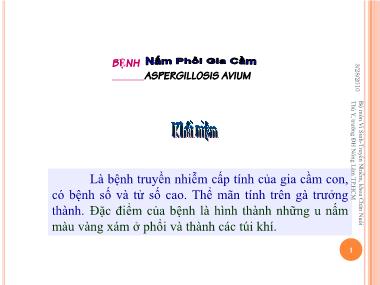 Bài giảng Bệnh nấm phổi gia cầm