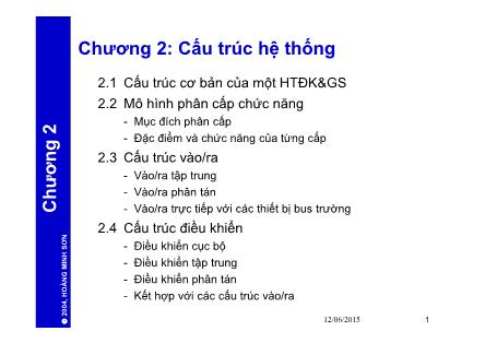 Bài giảng Các hệ PLC và DCS - Chương 2: Cấu trúc hệ thống - Hoàng Minh Sơn