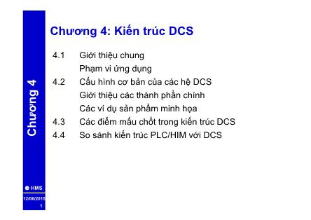 Bài giảng Các hệ PLC và DCS - Chương 4: Kiến trúc DCS - Hoàng Minh Sơn