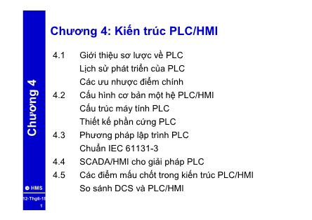 Bài giảng Các hệ PLC và DCS - Chương 4: Kiến trúc PLC/HMI - Hoàng Minh Sơn