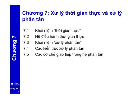 Bài giảng Các hệ PLC và DCS - Chương 7: Xử lý thời gian thực và xử lý phân tán - Hoàng Minh Sơn