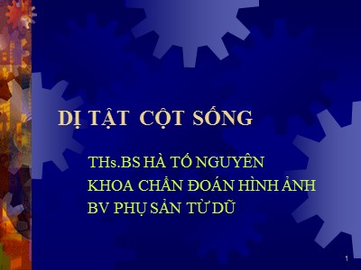 Bài giảng Dị tật cột sống - Hà Tố Nguyên