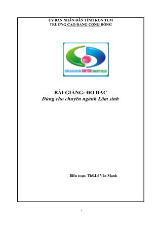 Bài giảng Đo đạc - Lê Văn Mạnh