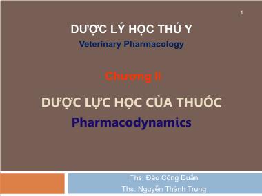 Bài giảng Dược lý học thú y - Chương 2: Dược lực học của thuốc