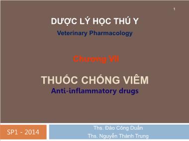 Bài giảng Dược lý học thú y - Chương 8: Thuốc chống viêm