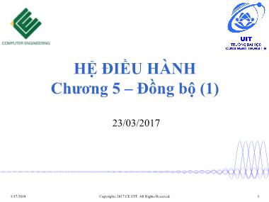 Bài giảng Hệ điều hành - Chương 5: Đồng bộ (Phần 1)