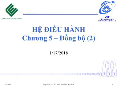 Bài giảng Hệ điều hành - Chương 5: Đồng bộ (Phần 2)