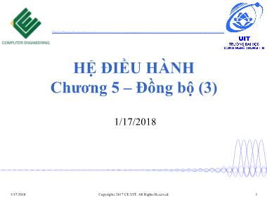 Bài giảng Hệ điều hành - Chương 5: Đồng bộ (Phần 3)