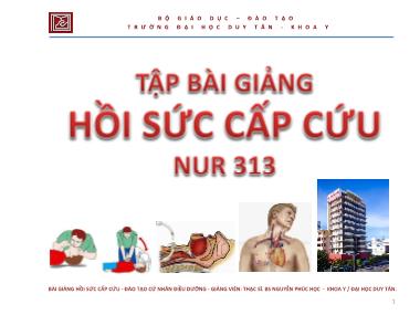 Bài giảng Hồi sức cấp cứu - Nguyễn Phúc Học