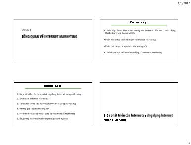 Bài giảng Internet Marketing - Chương 1: Tổng quan về Internet Marketing - Nguyễn Ngọc Bích Trâm