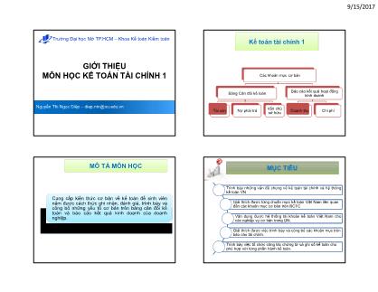 Bài giảng Kế toán tài chính 1 - Nguyễn Thị Ngọc Điệp