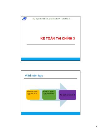 Bài giảng Kế toán tài chính 3 - Chương 0: Giới thiệu môn học