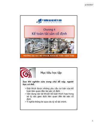 Bài giảng Kế toán tài chính - Chương 4: Kế toán tài sản cố định