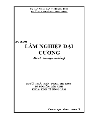 Bài giảng Lâm nghiệp đại cương (Dành cho lớp cao đẳng)