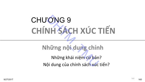 Bài giảng Marketing căn bản - Chương 9: Chính sách xúc tiến