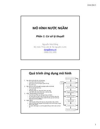 Bài giảng Mô hình nước ngầm - Phần 1: Cơ sở lý thuyết - Nguyễn Mai Đăng