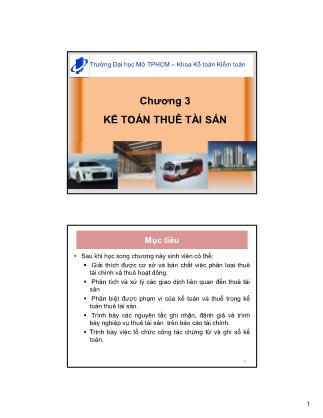 Bài giảng môn Kế toán tài chính 2 - Chương 3: Kế toán thuê tài sản