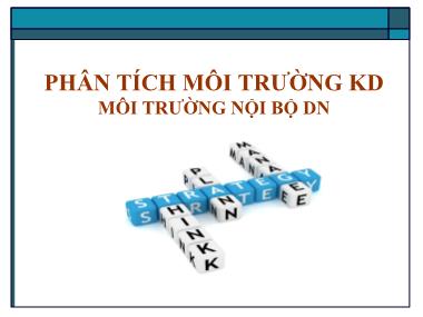 Bài giảng Quản lý chiến lược - Chương 4: Phân tích môi trường kinh doanh