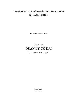 Bài giảng Quản lý cỏ dại