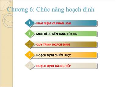 Bài giảng Quản trị học - Chương 6: Chức năng hoạch định