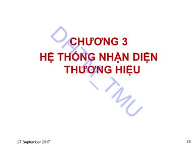 Bài giảng Quản trị thương hiệu - Chương 3: Hệ thống nhận diện thương hiệu