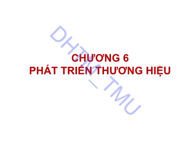 Bài giảng Quản trị thương hiệu - Chương 6: Phát triển thương hiệu