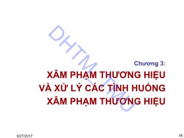 Bài giảng Quản trị thương hiệu sản phẩm và doanh nghiệp - Chương 3: Xâm phạm thương hiệu và xử lý các tình huống xâm phạm thương hiệu