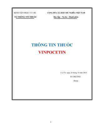 Bài giảng Thông tin thuốc vinpocetin