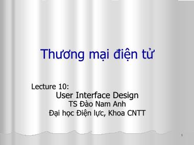 Bài giảng Thương mại điện tử - Chương 10: User Interface Design - Đào Nam Anh
