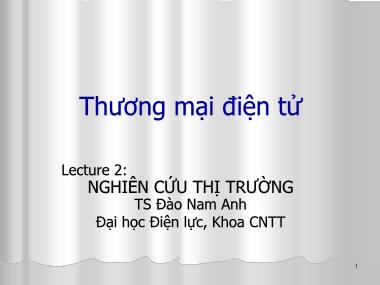 Bài giảng Thương mại điện tử - Chương 2: Nghiên cứu thị trường - Đào Nam Anh