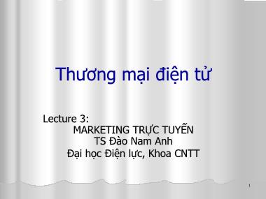 Bài giảng Thương mại điện tử - Chương 3: Marketing trực tuyến - Đào Nam Anh