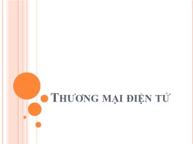 Bài giảng Thương mại điện tử