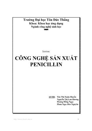 Công nghệ sản xuất penicillin