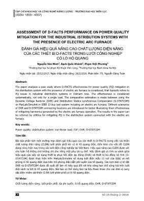 Đánh giá hiệu quả nâng cao chất lượng điện năng của các thiết bị D-Facts trong lưới công nghiệp có lõ hồ quang