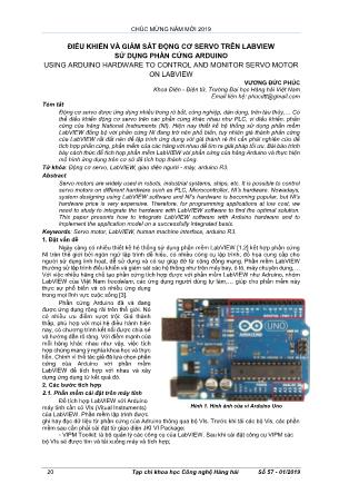 Điều khiển và giám sát động cơ servo trên LabVIEW sử dụng phần cứng arduino