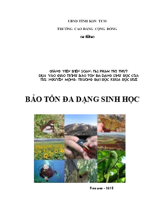 Giáo trình Bảo tồn đa dạng sinh học - Phạm Thị Thuỷ