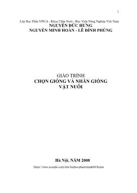 Giáo trình Chọn giống và nhân giống vật nuôi (Phần 1)