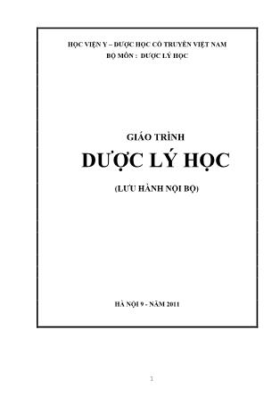 Giáo trình Dược lý học