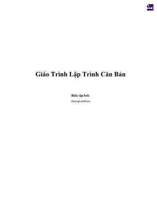 Giáo trình Lập trình căn bản