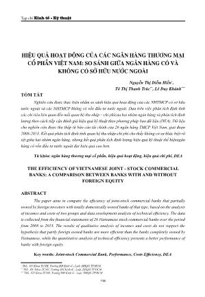 Hiệu quả hoạt động của các ngân hàng thương mại cổ phần Việt Nam: so sánh giữa ngân hàng có và không có sở hữu nước ngoài