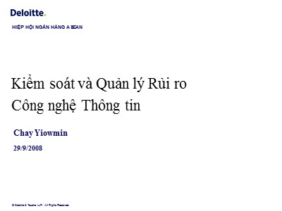 Kiểm soát và Quản lý Rủi ro Công nghệ Thông tin