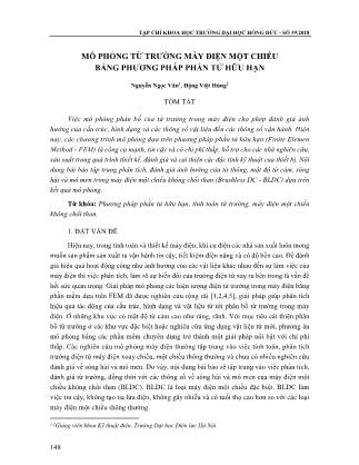 Mô phỏng từ trường máy điện một chiều bằng phương pháp phần tử hữu hạn