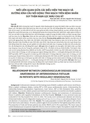 Mối liên quan giữa các biểu hiện tim mạch và đường kính cầu nối động tĩnh mạch trên bệnh nhân suy thận mạn lọc máu chu kỳ