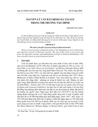 Nguyên lý căn bản định giá tài sản trong thị trường tài chính