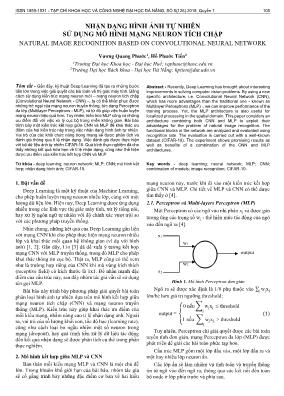 Nhận dạng hình ảnh tự nhiên sử dụng mô hình mạng neuron tích chập